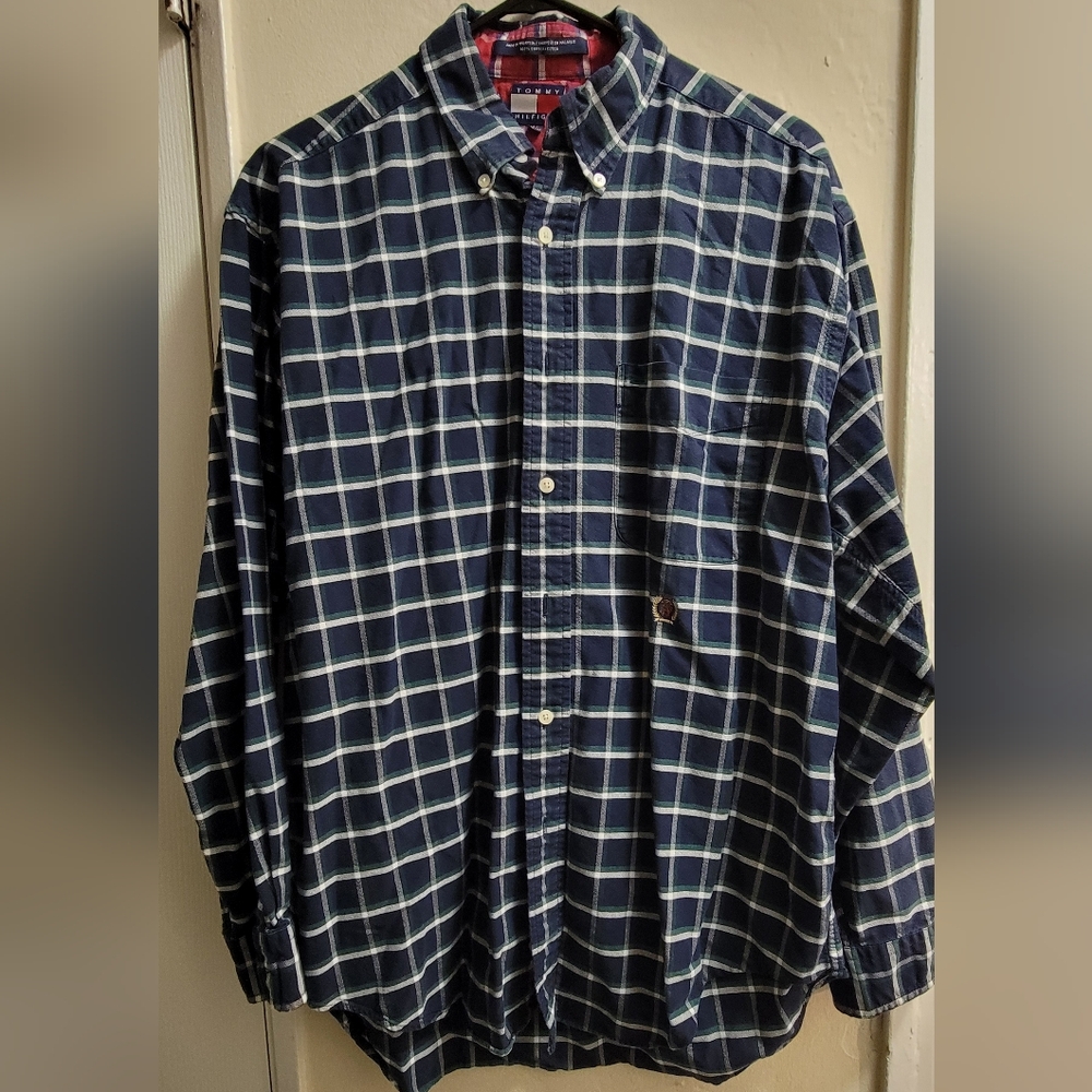 Tommy Hilfiger Blue Plaid Button Down Shirt